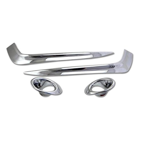 HIGH FLYING 4pcs ABS Front Fog Light Lamp Cover Ring with Upper Eyelid Strip Trim for Honda Civic 4dr Sedan 2016 2017 2018