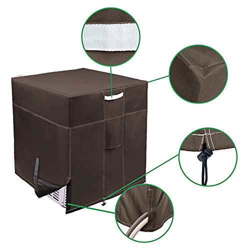Forestchill Klimagerät Abdeckung für Kondensatoreinheit, Schutzabdeckung für Zentralklimagerät, Wärmepumpe, Braun 28“L x 28“W x 32“H-3