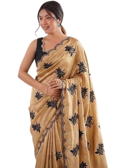 vragi Self Design Bollywood Silk blend Saree with Blouse Piece Lightweight Stylish Ethnic Saree for Women(REVENGE CHOCOLATE_H)-picture-46
