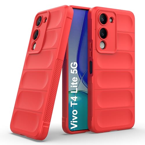 Image of Zapcase Back Case Cover for Vivo T4 Lite 5G | Compatible for Vivo T4 Lite 5G Back Cover | Liquid Silicon Magic Case with Camera Protection | Red