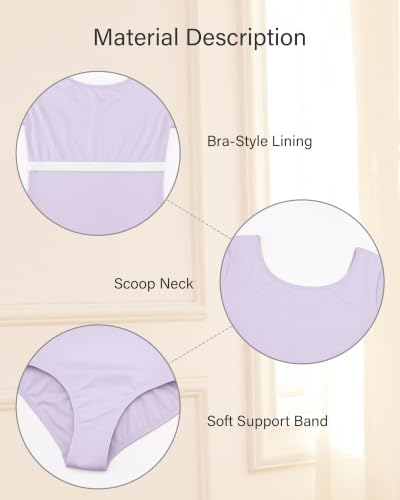 Image of Stelle Women's Ballet Leotard for Dance Scoop Neck Double Lined Bodysuit
