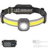 Superhelle LED-Stirnlampe, 4000 Lumen wiederaufladbare LED-Stirnlampe COB-Stirnlampe mit Rotlicht, wasserdichte verstellbare Stirnlampe zum Wandern, Laufen, Camping, Notfall.