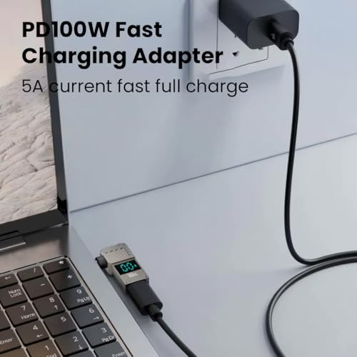 Image of 100W PD USB C to DC Adapter for DELL, Type-C Female to Male DC 7.4 x 5.0mm Barrel Jack Plug Converter, 100W 5A PD Portable Power Charger Connector for XPS L501x /L502x, Inspiron N Series