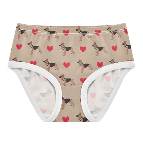 Girls' Underwear Dog with Red Heart Cotton Stretch Comfort Toddler Panties