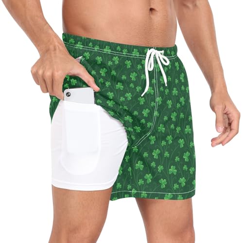 Crane and Pine Tree Men's Swim Trunks with Liner Summer Quick Dry Beach Shorts Swimwear Bathing Suit S-XXL4