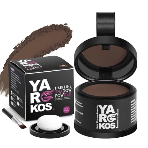 Yargkos Unsichtbares Ansatzpuder Soforteffekt Haaransatz Puder Frauen Wasserfestes Concealer zur Haarverdichtung Männer Haar Abdecken zum Ansatz kaschieren Kahle Graue Dünne Stellen 2-Braun