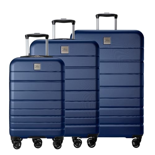 Skyway Epic 2.0 Hardside Lightweight and Durable ABS Shell Luggage, Spacious with 4-Wheel Spinners, Comfort Grip with Telescoping Handle, Men and Women, Royal Blue, 3-Piece Set (20,24, 28)