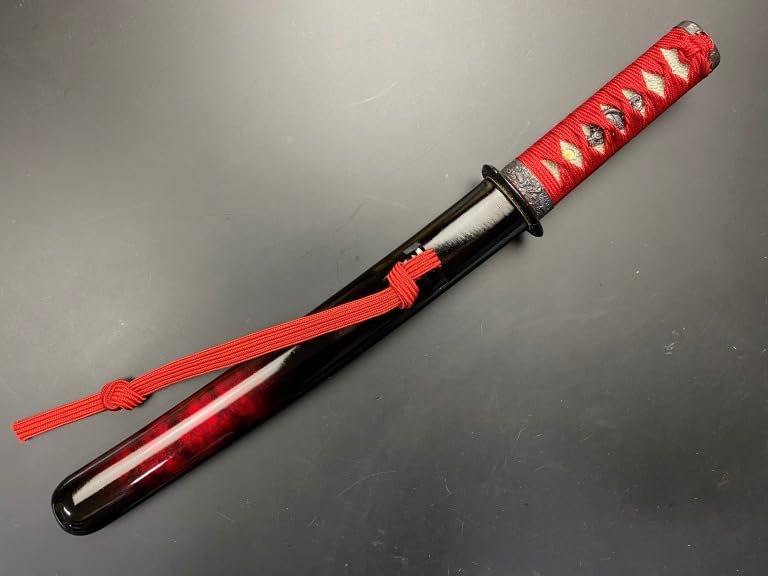 【美品】美術刀剣　模造刀 懐剣刀　マーブル赤 美術刀剣 模造刀 マーブル 赤 大刀 並刀身 SW-1710L : 岐阜関