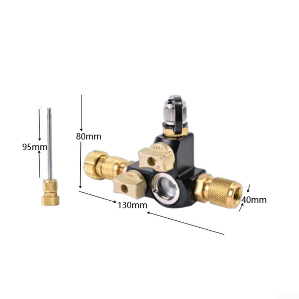 NexRen Kit de herramientas de extracción de núcleo de válvula, 1/4 pulgadas para kit de extracción de núcleo de válvula HVAC con válvula dual y vidrio de visión para tareas de puerto de servicio