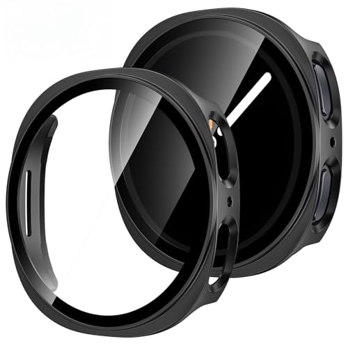 Image of VEMIGON Hard PC Case Compatible with Samsung Galaxy Watch 8 2025 Screen Protector Case 40mm, High Sensitive Protective Face Cover with Bumper Built-in Tempered Glass Film - (40mm Black)