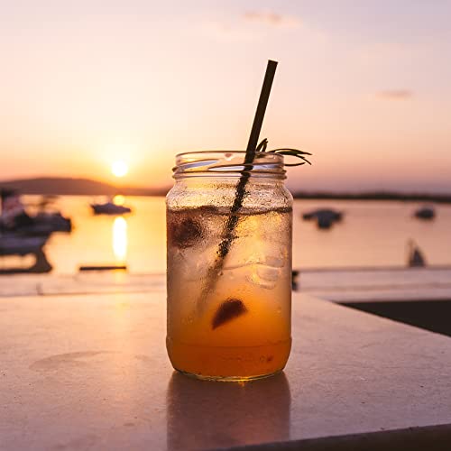 [400 Pcs] Black Individually Wrapped Disposable Plastic Straws(7.5" Longx0.23" Diameter) #TOP5