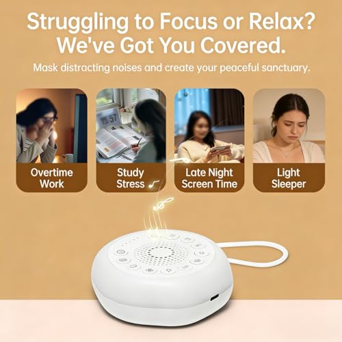 JWANGYUDG White Noise Sound Machine, Portable White Noise Machine, Sound Machine with Night Light, Travel Noise Machine for Home Office, Focus & Sleep - Image 4