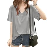 [SLEEPSINERO] tシャツ ティーシャツ レディース 半袖 (2XL,ライトグレー)