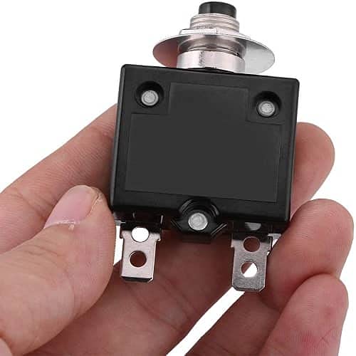 AUTOZOCO Disyuntor de Circuito, Interruptor Térmico de Reajuste Manual, Protector de Sobrecarga, Interruptor Térmico de Reinicio Opcional, 125-250V CA 50Vdc (10A)