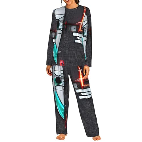 Pyjama femme manches longues flèches | Ensemble de nuit doux et élastique