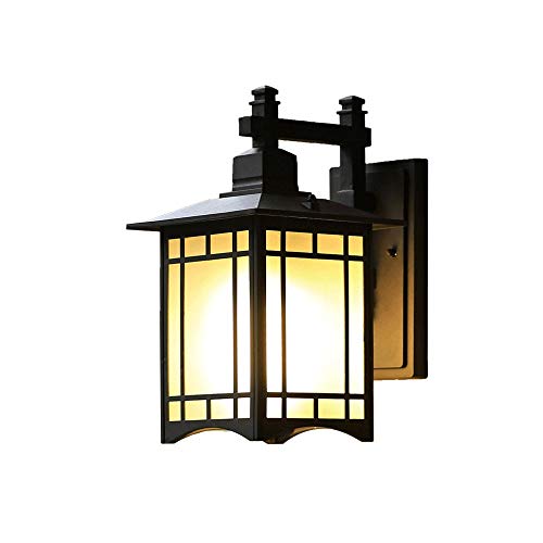 Lumière murale extérieure rétro E27 avec lanterne en verre pour allée et cour
