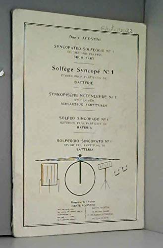 Dante Agostini: Solfège Syncopé - Syncopated Solfeggio - No.1. Partitions pour Batterie