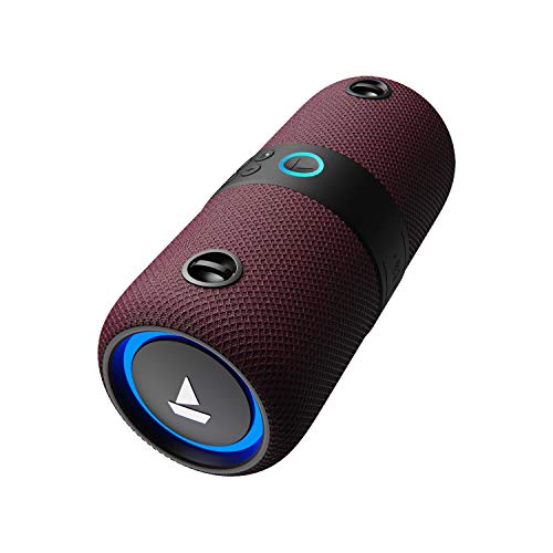 Image of Boat Stone 1208 Bluetooth Speaker with Upto 9 Hours Playback, RGB LEDs, True Wireless Feature, Carry Strap, IPX7 and Ergonomical Design(Maroon)