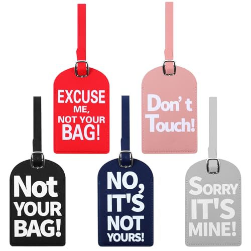 GAOHUI Etiquetas de equipaje para maletas con tarjeta de identificación, etiquetas de equipaje de cuero personalizadas con cuerda para bolsa de viaje, equipaje facturado, maletas, bolsas de laptop