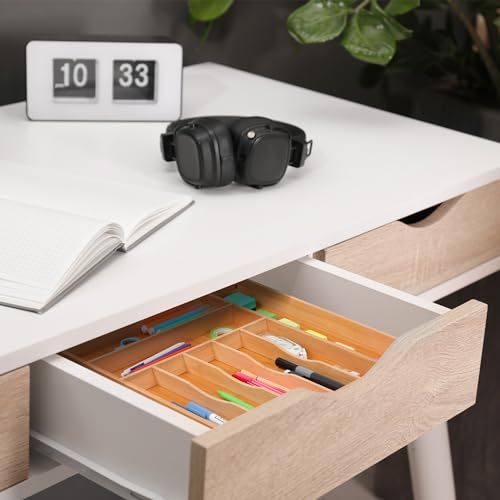 oridom Large Premium Bamboo Silverware Organizer - Expandable Drawer Organizer & Utensil Organizer - 17"x19.7" Cutlery Tray with Dividers for Kitchen Utensils and Flatware (7-9 Slots) (Natural) by oridom - Image 8