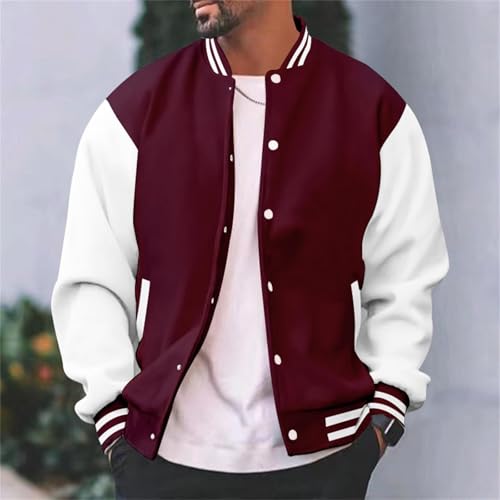 Varsity Jacket Men Lightweight Fashion Casual Baseball Jerseys Jacket Long Sleeve Cotton Letterman Bomber Jackets3
