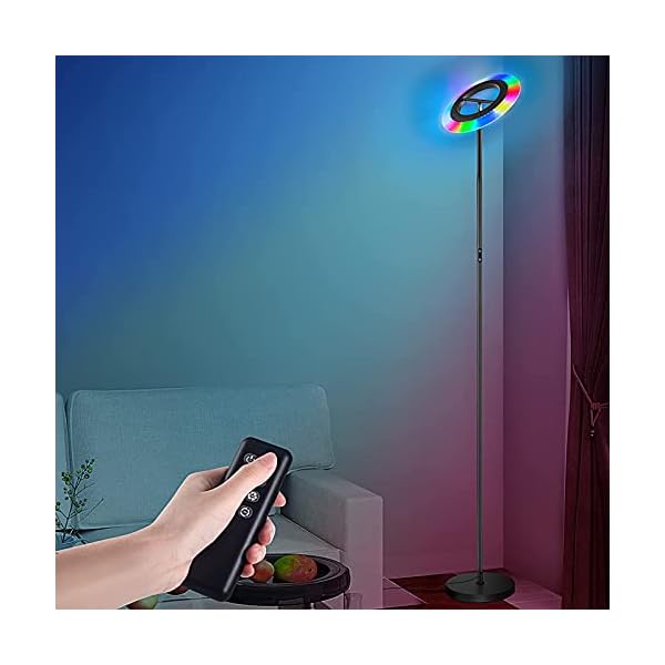 Anten RGB LED Deckenfluter | RGB+ Helligkeit Dimmbar | Stehleuchte mit Fernbedienung | Multi Farbwechsel Leselampe… – Bild 4
