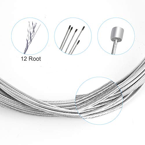 Hapleby 10Pcs Premium Bike Shift Cable, Professional Bicycle Shift Wire Kit For Mountain And Road Bicycle, For Free 5 O-Rings, 10 End Ferrules And 20 End Caps #TOP3