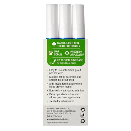 image for Rainbow Chalk Markers Limited Grout Pen White Tile Grout Paint: Waterp