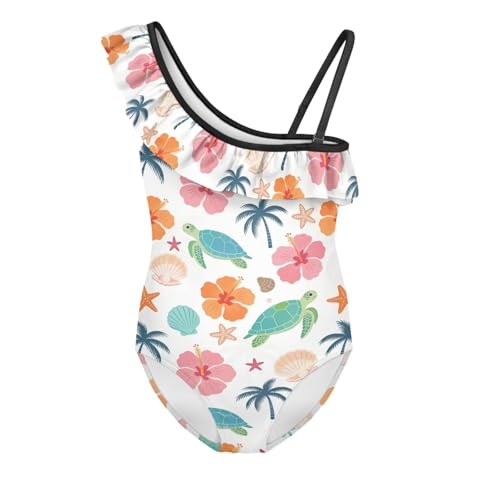 Image of Girls Swimsuit One Piece Ruffle Swimsuit Non-Slip Straps UPF 50+ for Girls Size 3-14 Years