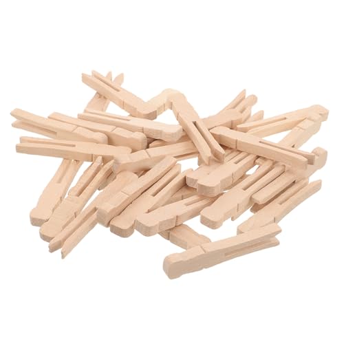 Sosoport 25 Unidades Pinzas de Ropa de Madera Beige Estilo Retro y Atractivo Rústico, Resistentes Deformación, Ideales para Manualidades Decorativas y Secado de Ropa
