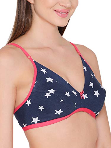 Image of Clovia Women's Cotton Rich Non-Padded Non-Wired Star Print Bra