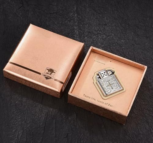 Encendedor Vintage Constantine de Latón Plateado miniatura 7