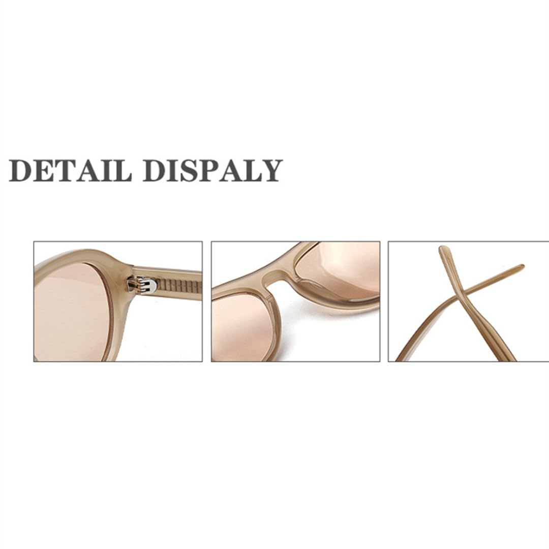 Occhiali da sole da donna in acetato con montatura e lenti ovali in stile retrò con protezione UV400.