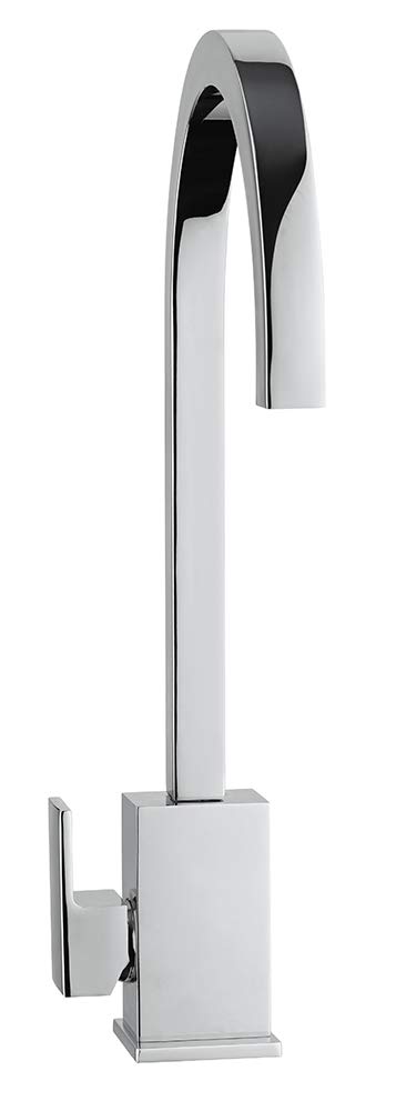 Paini - Grifo mezclador monomando cocina fregadero, cuadrado lateral, cromado, palanca lateral orientable, diseño moderno, íntegramente fabricado y fabricado en Italia