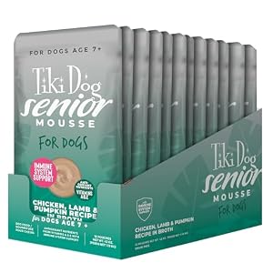 Tiki Canine Senior Mousse Moist Canine Meals, Rooster, Lamb & Pumpkin Recipe, 3.5 oz. Pouch (12 Depend) Tiki Canine Senior Mousse Moist Canine Meals, Rooster, Lamb & Pumpkin Recipe, 3.5 oz. Pouch (12 Depend)