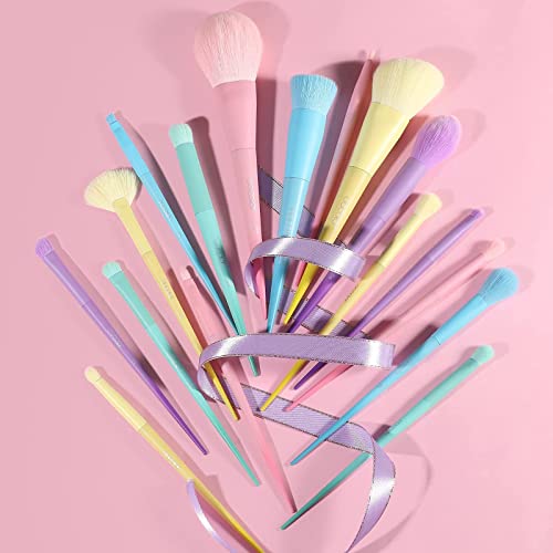 Docolor 17Pcs Colourful Makeup Brushes Set + 54Colors Gemstone Eeyshadow Palette Ultra Pigmented Matte Shimmer Metallic Natural Blendable Cream Powder Long Lasting Waterproof Make Up Eye Shadow #TOP1