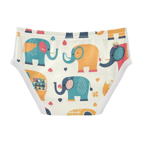 KLL Colorful Elephant Cartoon Little Boys Comfort Boxer Briefs Cute Undies2