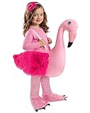 Spirit Halloween Toddler Faux Fur Flamingo Ride-Along Costume | Adjustable | Baby Costumes | Ride-Along Costumes