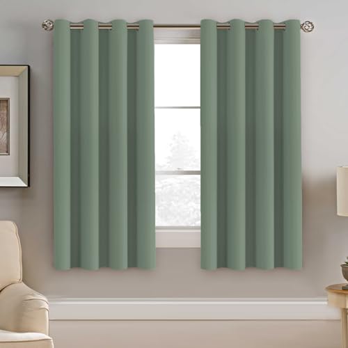 Image of H.VERSAILTEX Blackout Curtain for Bedroom Thermal Insulated Window Treatment Curtain Extra Long 63 inch Length Energy Saving Solid Grommet Top Blackout Drape, One Panel, Green Bay, 52 inch W x 63 inch L