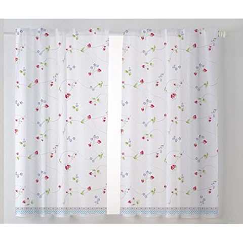 Cardenal Textile Fresón Kitchen Curtain, Blue, Pack of 2, 100 x 140 cm Cover