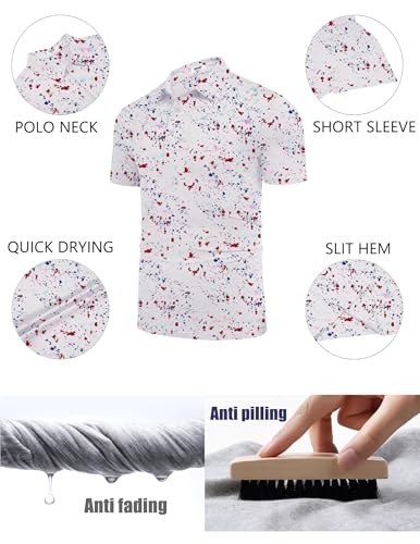 Image of COOFANDY Men's Polo Shirt Golf Quick Dry Performance Short Sleeve Moisture Wicking Athletic Polo Collared Tennis T-Shirt
