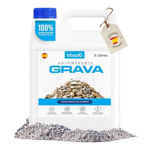 BIBODU Aglomerante De Grava 5L | Resina Fijador Grava | Resina para Piedras de Jardin Grava, Piedras y Mantillo | Uso en Senderos, Patios y Jardines Exteriores