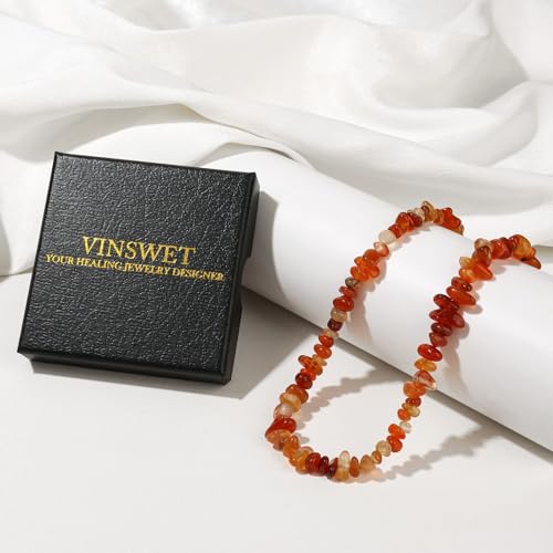 Vinswet Choker Necklace for Women Real Stone and Crystals Necklaces 4mm Beaded Choker Jewelry Meditation Gemstone Gift for Women — view 4