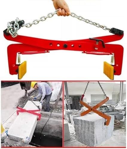 Abrazadera de elevación Acero Forjado, Ajustable, con diseño Cadena, for la manipulación Piedra, Granito y mármol(500 kg)
