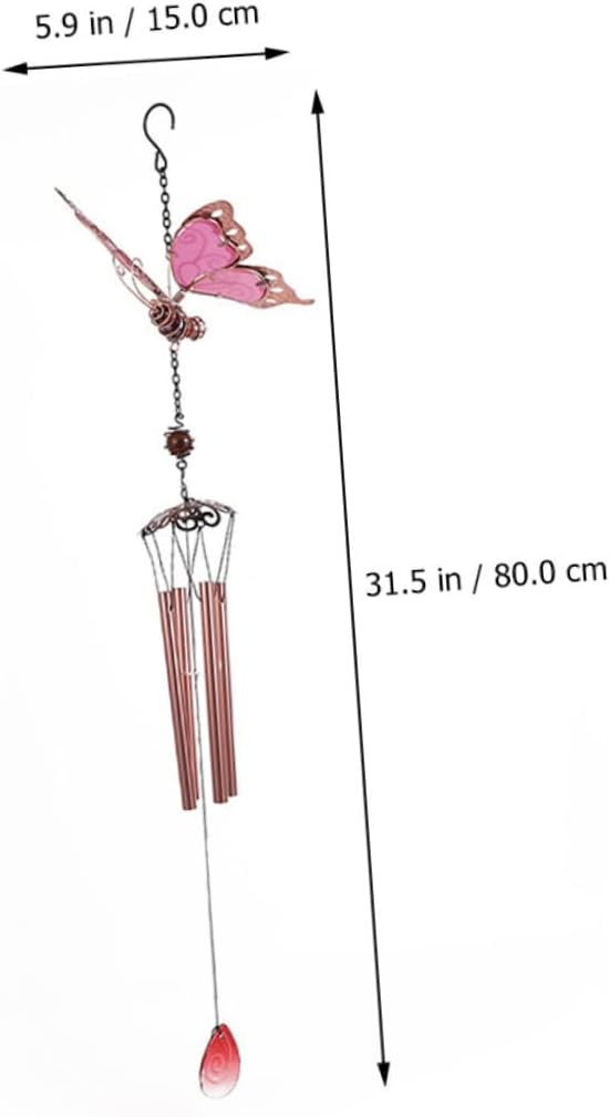 2個 バタフライルミナスウィンドチャイム 蝶の風鈴 庭の吊り下げ装飾 夜光風鈴 ガーデンハンギングペンダント ぶら下げ風鈴 中庭の風