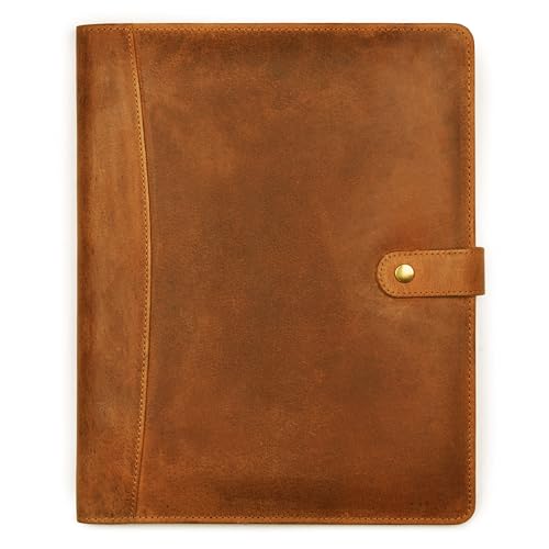 Leather Village Leather Portfolio Organizer, Professional Business Padfolio for Men & Women, Stylish Document Card Holder
