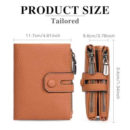 Image of Small Wallet for Women Card Holder with Double Zipper Pockets