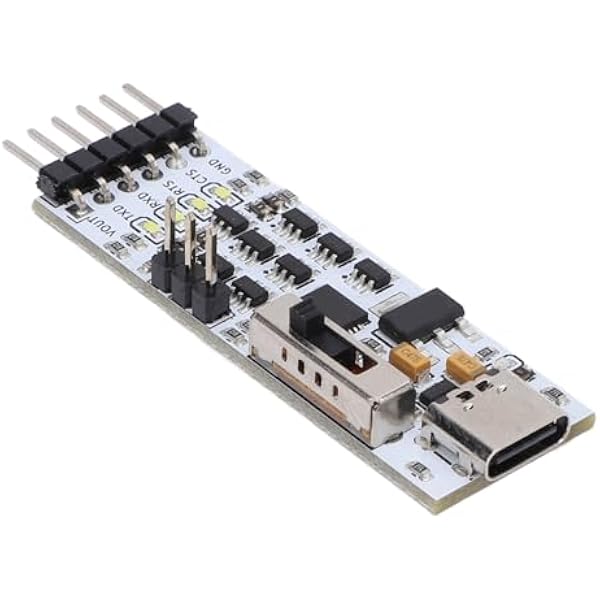 aqxreight Adapter Modułu USB Typu C na TTL z Pinami RTS CTS DTR DCT – Duża szybkość Transmisji 1 Mb/s do Programowania Mikrokontrolerów, kompatybilność z Systemem MacOS