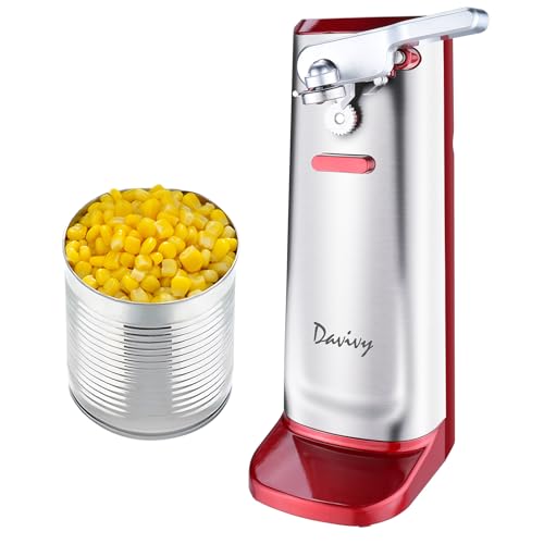 Davivy Extra Tall Electric Can Opener - Automatic One-Touch Open, Hands-Free Operation with Built-in Knife Sharpener & Bottle Opener for Arthritic Hands, Red by Davivy - Image 7