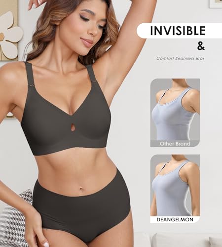 Image of DEANGELMON Bras for Women No Underwire Wireless Push Up Bras - Seamless Full Coverage Bralettes Comfortable Everyday Bra